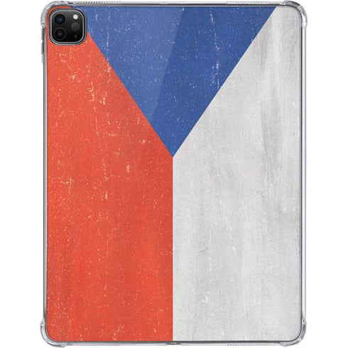 Czech Republic Flag Distressed iPad Pro 11in (2024) Clear Case